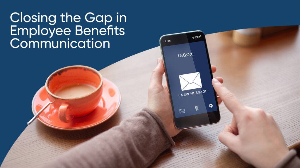 Person viewing employee benefits communication on a smartphone
